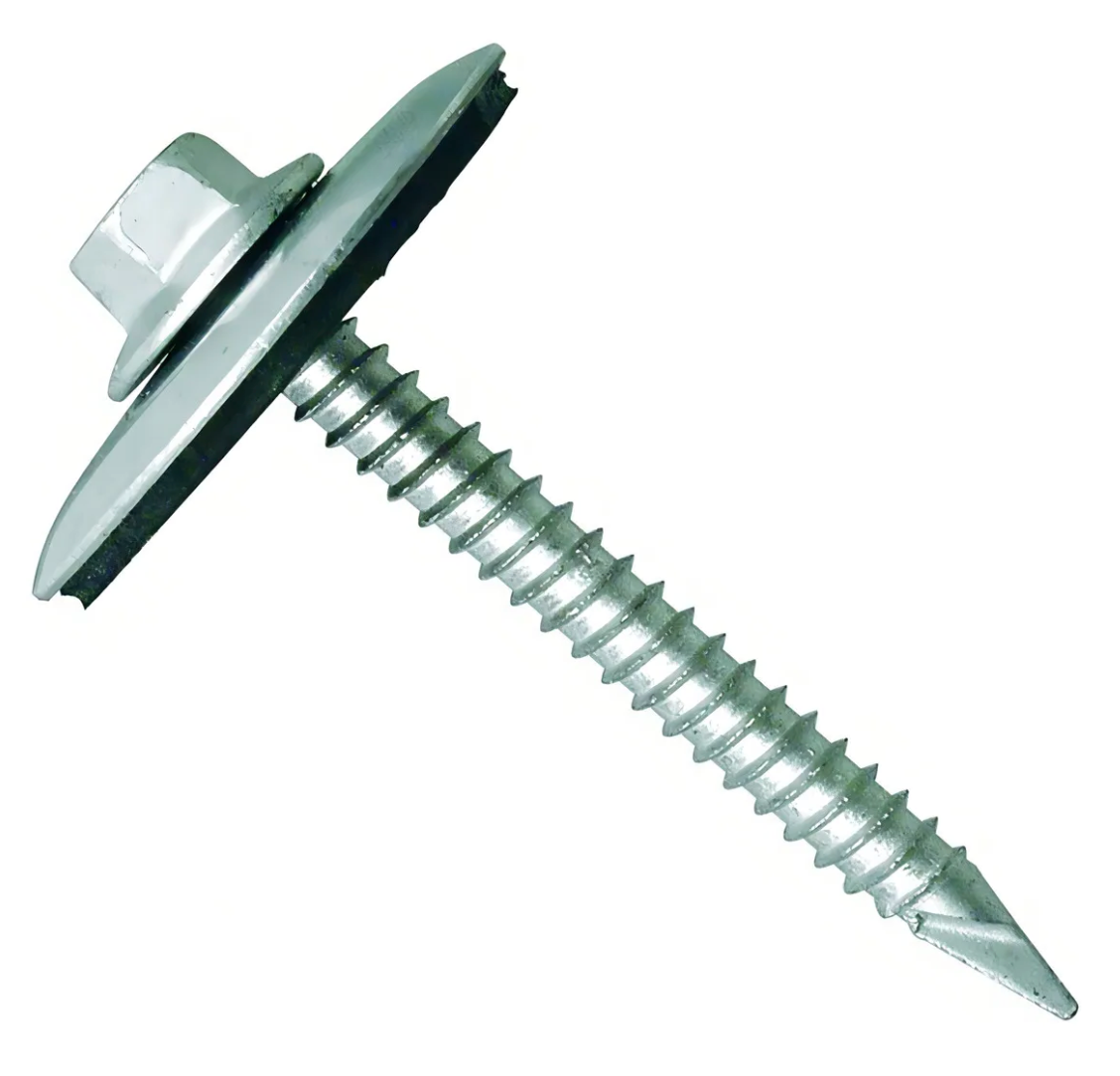 Tornillo hexagonal punta espada para policarbonato c/g ancha 12 x 1 1/2" 100 unidades