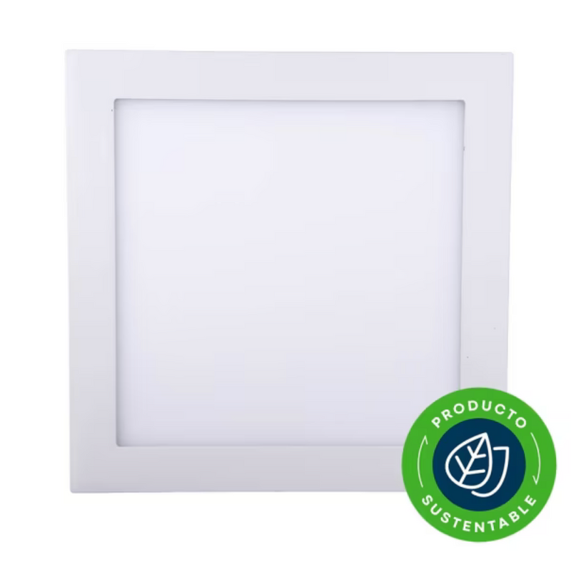 Panel led embutido cuadrado blanco luz calida 18w