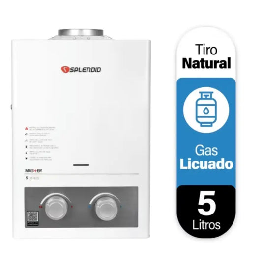 Splendid Calefont gas licuado 5 litros ionizado tiro natural