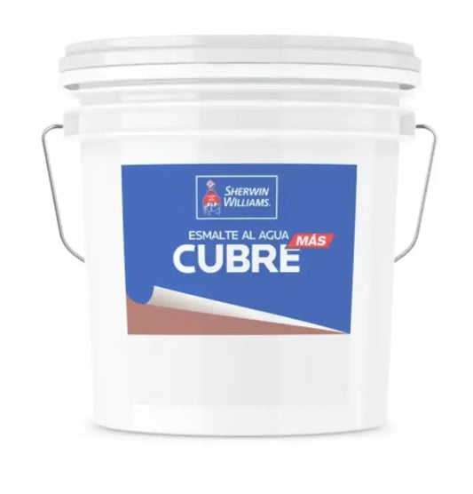 Esmalte al agua Cubre más satín blanco 4 gal