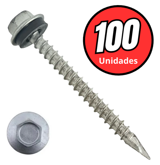 Tornillo hexagonal punta espada c/g  10 x 1" 100 unidades