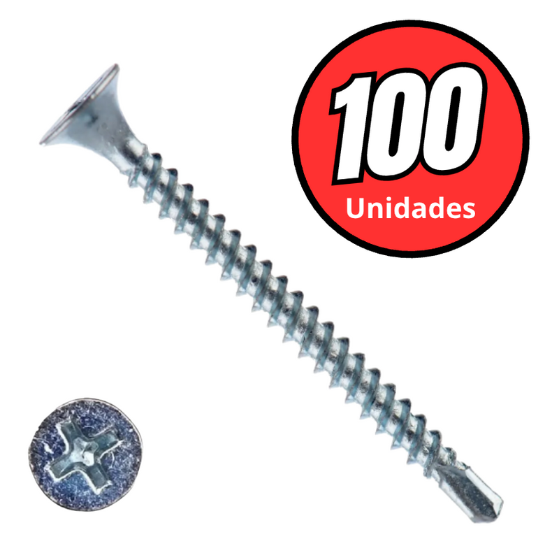 Tornillo volcanita punta broca  6x1 1/4" 100 unidades