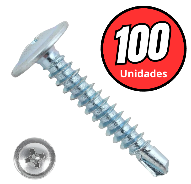 Tornillo cabeza lenteja punta broca  8x1" 100 unidades