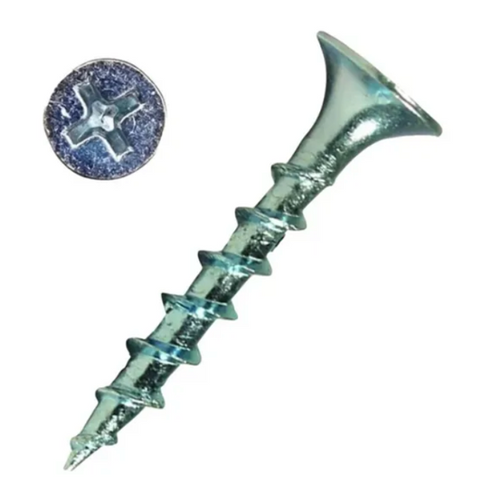 Tornillo vulcanita CRS punta fina zincado brillante - Tamaño: 6 x 1 5/8"