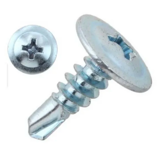 Tornillo cabeza de lenteja punta broca brillante - Tamaño: 8 x 1/2"