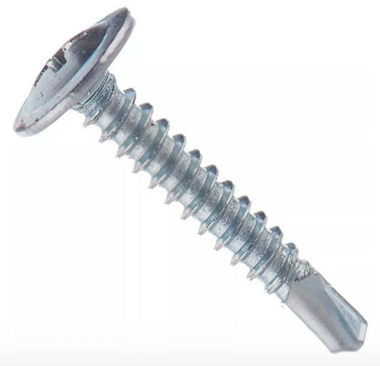 Tornillo cabeza de lenteja punta broca zincado brillante - Tamaño: 8 x 1 5/8"