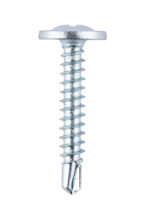 Tornillo cabeza de lenteja punta broca zincado brillante - Tamaño: 8 x 1"