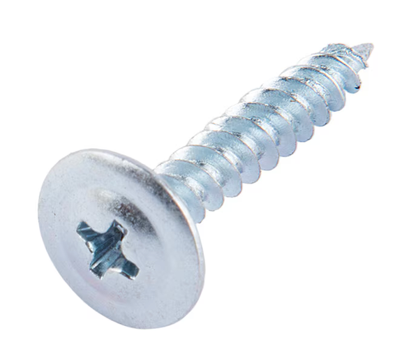 Tornillo cabeza de lenteja punta fina zincado brillante - Tamaño: 8 x 1/2"