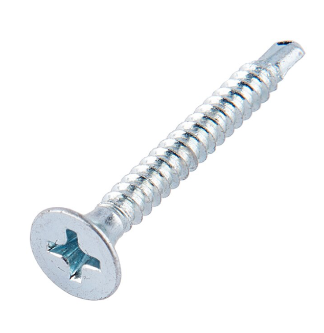 Tornillo vulcanita punta broca zincado brillante - Tamaño: 6 x 1 1/4"