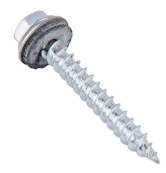 Tornillo hexagonal punta espada con golilla zincado brillante - Tamaño: 10 x 1 1/2"