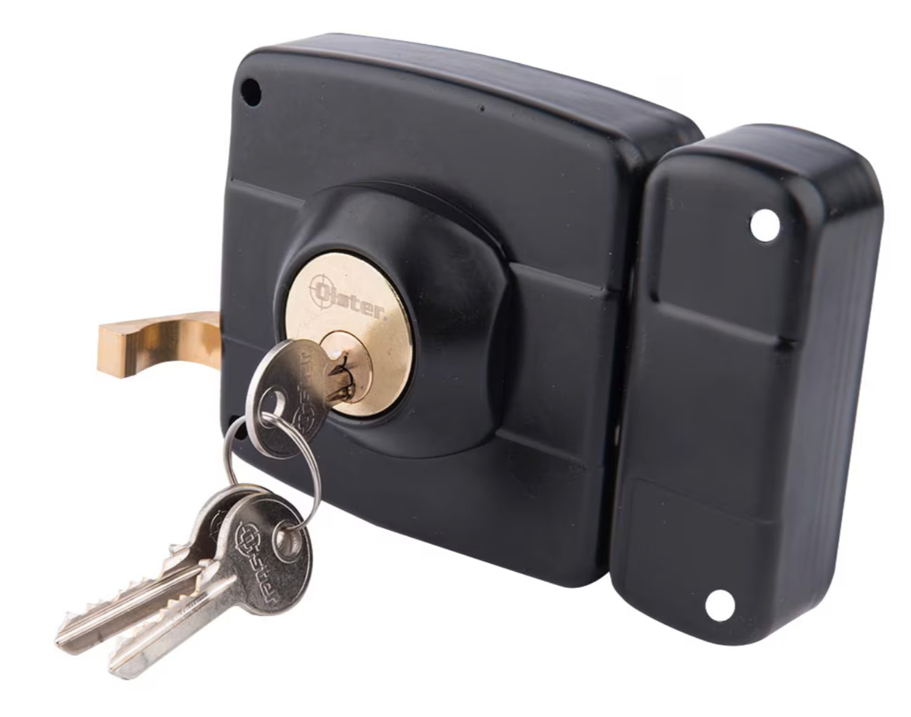 Cerradura sobreponer reja negro 111 con caja
