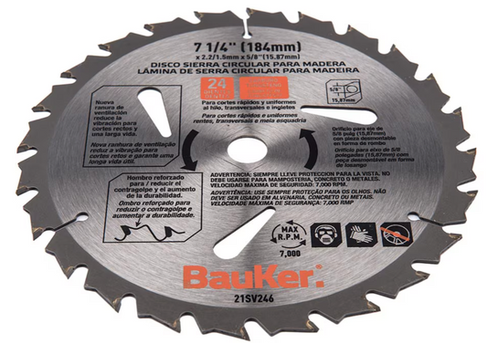 Disco sierra 7 1/4" 24 dientes 21SV246