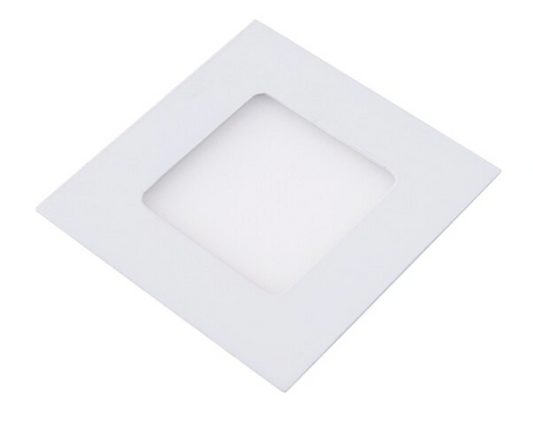 Panel led embutido cuadrado blanco luz calida 3w