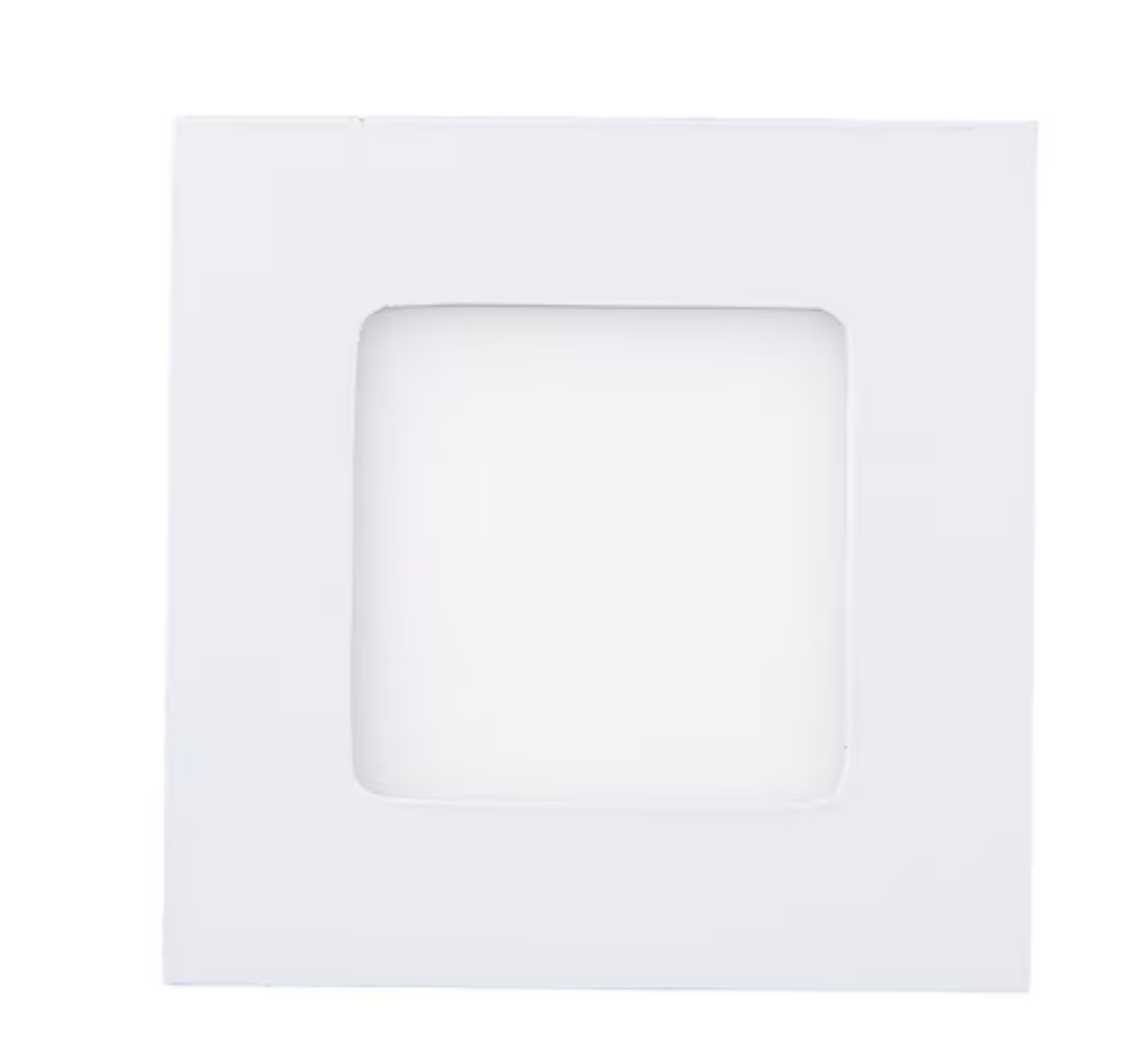 Panel led embutido cuadrado blanco luz calida 3w