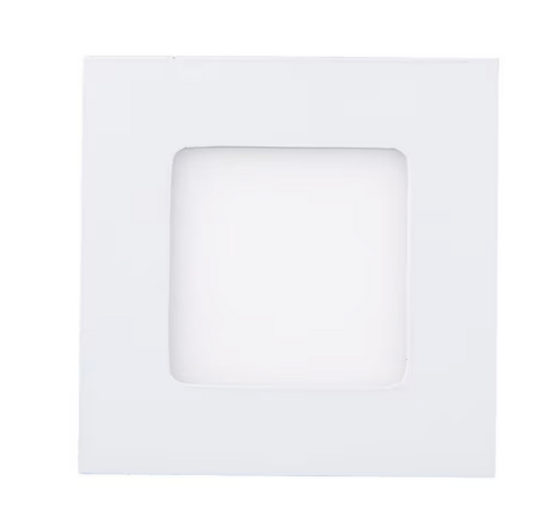 Panel led embutido cuadrado blanco luz calida 3w