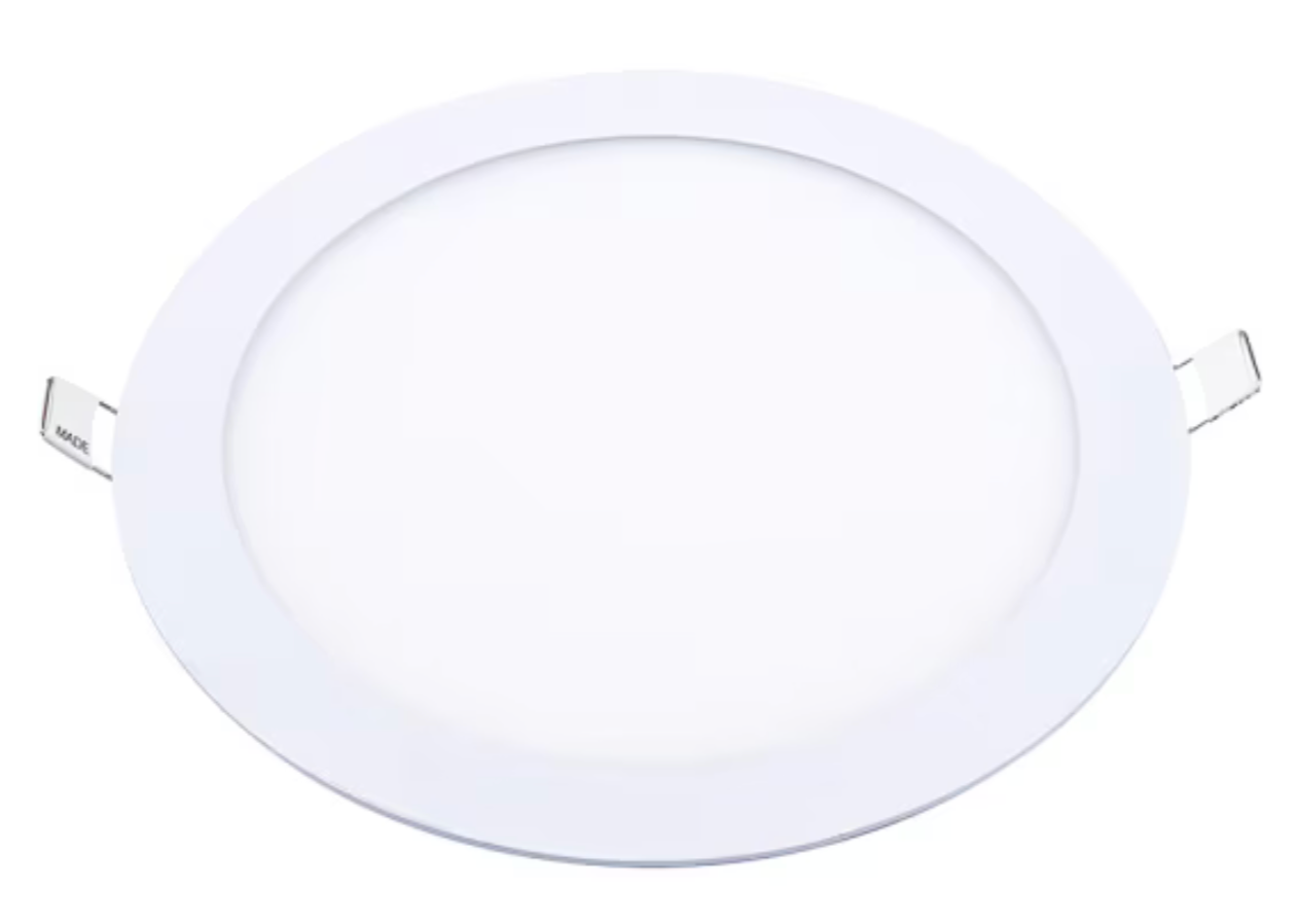 Panel led embutido redondo blanco 225mm luz fria 18w