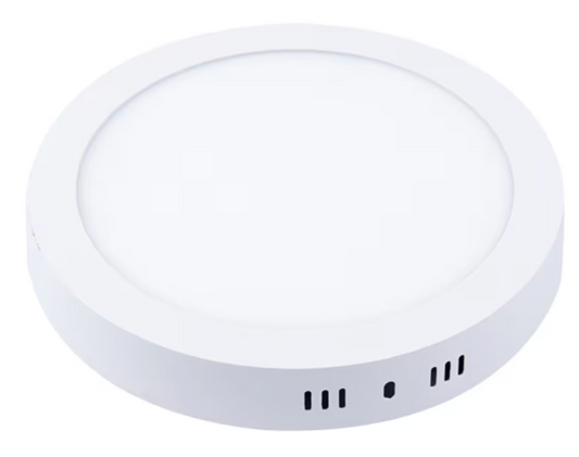 Panel led sobrepuesto redondo blanco luz calida 18w