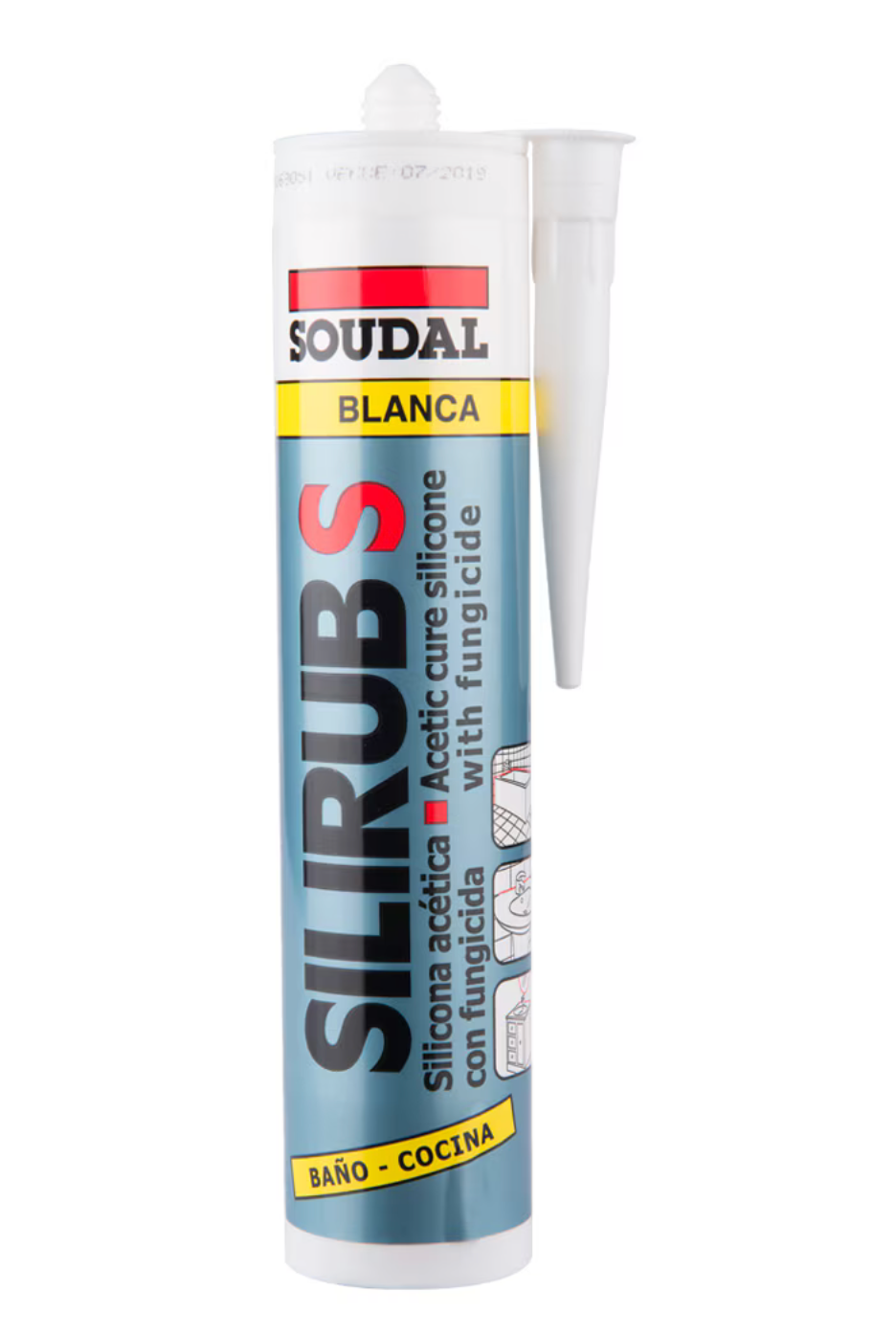 Silicona antihongo para baño y cocina blanca 300 ml