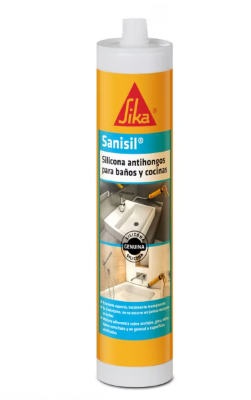 Silicona antihongo para baño y cocina Sanisil blanca 300 ml