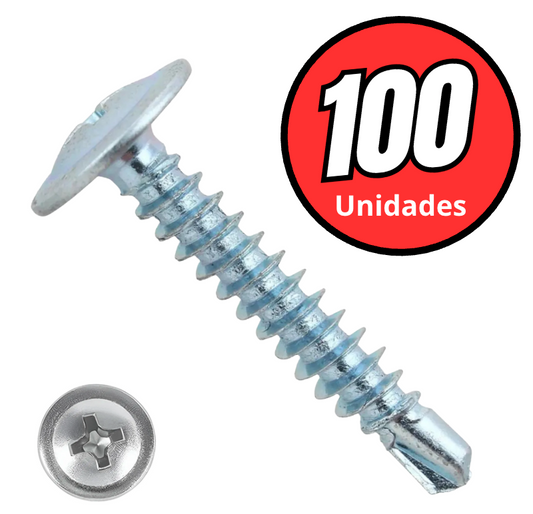 Tornillo cabeza lenteja punta broca 8x1 autoperforante Ferreconce bolsa 100 unidades