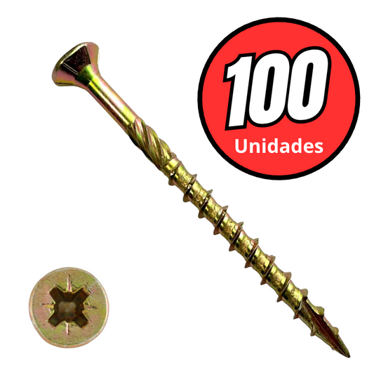 Tornillo turbo madera M5x80 PH2 Ferreconce bolsa 100 unidades